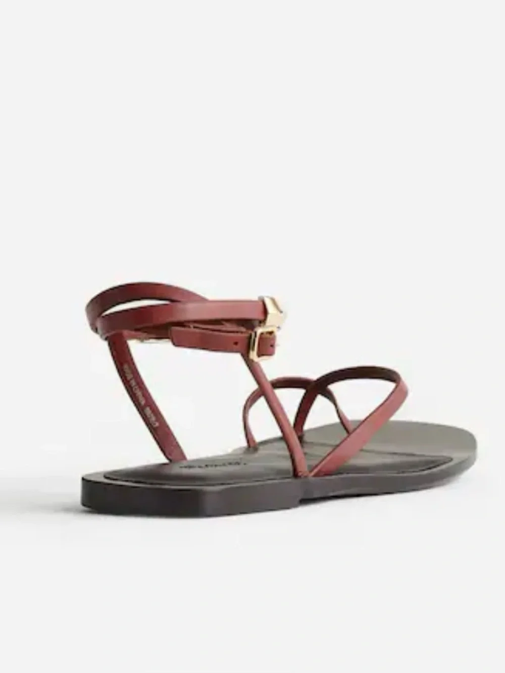Madewell The Vira Bangle Ankle-Wrap Sandal in Leather Leather Ankle-Strap Flat 8